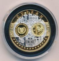 2002-2010 k. "Emlékérem az euróövezet országainak közös valutájáról - Ciprus" aranyozott, ezüstözött Cu-Ni emlékérem kapszulában, tanúsítvánnyal (35mm) T:PP