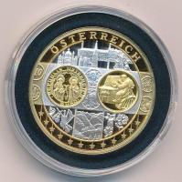 2002-2010 k. "Emlékérem az euróövezet országainak közös valutájáról - Ausztria" aranyozott, ezüstözött Cu-Ni emlékérem kapszulában, tanúsítvánnyal (35mm) T:PP