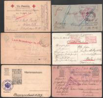 47 db I. világháborús hadifogoly küldemény + 6 db tábori / 47 POW postcards / covers from the WW I. + 6 field postcard