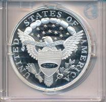 "1804-es "Dexter" 1$ érmének jelzett utánverete" Ag (20g/0.999/40mm) kapszulában...