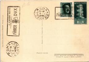 1938 Benito Mussolini and Adolf Hitler, swastika. Casa Editr. Ballerini &amp; Fratini (Firenze) ...