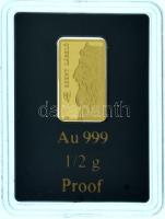 Ifj. Szlávics László (1959-) DN "Arany királyok - Szent László" jelzett Au emlékveret kapszulában, tanúsítvánnyal (0,5g/0.999/15,2x8,6mm) T:PP