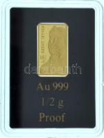 Ifj. Szlávics László (1959-) DN "Arany királyok - Szent István" jelzett Au emlékveret kapszulában, tanúsítvánnyal (0,5g/0.999/15,2x8,6mm) T:PP