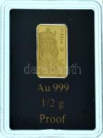 Ifj. Szlávics László (1959-) DN "Arany királyok - IV. Béla" jelzett Au emlékveret kapszulában, tanúsítvánnyal (0,5g/0.999/15,2x8,6mm) T:PP