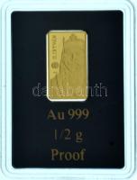 Ifj. Szlávics László (1959-) DN "Arany királyok - II. István" jelzett Au emlékveret kapszulában, tanúsítvánnyal (0,5g/0.999/15,2x8,6mm) T:PP