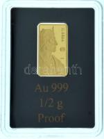 Ifj. Szlávics László (1959-) DN "Arany királyok - II. Géza" jelzett Au emlékveret kapszulában, tanúsítvánnyal (0,5g/0.999/15,2x8,6mm) T:PP