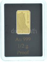 Ifj. Szlávics László (1959-) DN "Arany királyok - II. András" jelzett Au emlékveret kapszulában, tanúsítvánnyal (0,5g/0.999/15,2x8,6mm) T:PP