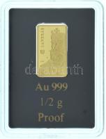 Ifj. Szlávics László (1959-) DN "Arany királyok - I. András" jelzett Au emlékveret kapszulában, tanúsítvánnyal (0,5g/0.999/15,2x8,6mm) T:PP