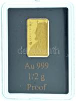 Ifj. Szlávics László (1959-) DN "Arany királyok - Károly Róbert" jelzett Au emlékveret kapszulában, tanúsítvánnyal (0,5g/0.999/15,2x8,6mm) T:PP