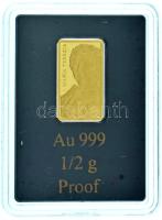 Ifj. Szlávics László (1959-) DN "Arany királyok - Mária Terézia" jelzett Au emlékveret kapszulában, tanúsítvánnyal (0,5g/0.999/15,2x8,6mm) T:PP