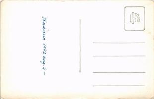 1942 Kovászna-fürdő, Baile Covasna; Sétatér, fűrésztelep, fatelep / sawmill, forest industry. photo ...