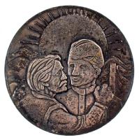 Szovjetunió 1974. "Kárpátalja felszabadításának 30. évfordulója" kétoldalas ezüstözött bronz emlékérem tanúsítvánnyal, eredeti tokban (64mm) T:XF kopott ezüstözés Soviet Union 1974. "30th Anniversary of the Liberation of Transcarpathia" double-sided silver-plated bronze commemorative medal with certificate, in original case (64mm) C:XF worn silver plating