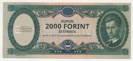 2023. "Darabanth Aukciósház" 2000Ft értékű, sorszámozott "00091" kuponja T:UNC