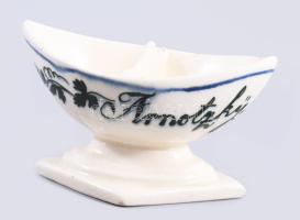 cca 1880-1900 Sóborskínáló Arnotzky János névvel az oldalán, felületi kopással, 10x6 cm