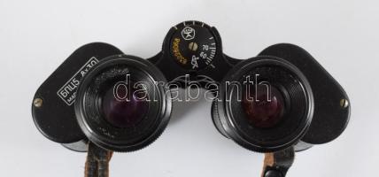 Régi orosz távcső, tokjában, 15x12 cm