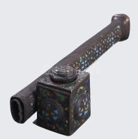 Qalamdan divit oszmán úti tintatartó, cca 20. sz. eleje,lezárója hiányzik, h: 21,5 cm