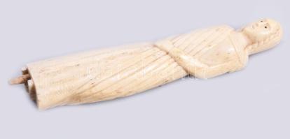 Faragott antik csont női alak, h: 11 cm