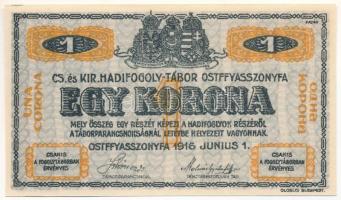1916. Ostffyasszonyfa / Hadifogolytábor 1916. június 1. 1K arab sorozat- és sorszámmal "32 0692", "MS" jelzéssel T:UNC Hungary / Ostffyasszonyfa / POW Camp 1916.06.01. 1 Krone with Arabic series- and serial number "32 0692", with "MS" prefix C:UNC Adamo HHO-2.3.2