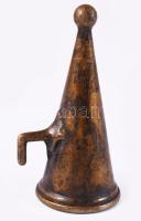 Antik bronz gyertyakúp, h: 7,5 cm