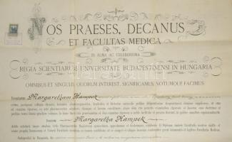 1918 Gyógyszerész diploma, Goldziher Ignác (1850-1921) magyar orientalista, egyetemi tanár, a budape...
