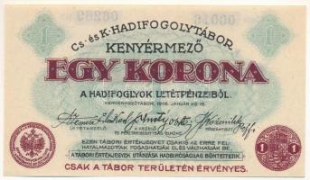 1916. Kenyérmező / Hadifogolytábor 1916. január 15. 1K arab sorozat- és sorszámmal "00016 06269" T:UNC,AU Hungary / Kenyérmező (Câmpul Pâinii) / POW Camp 15.01.1916. 1 Krone with arabic series and serial number "00016 06269" C:UNC,AU Adamo HHK-1.6