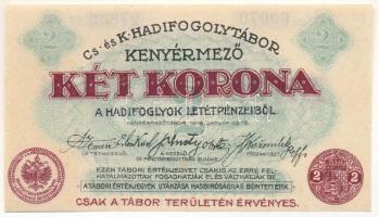 1916. Kenyérmező / Hadifogolytábor 1916. január 15. 2K arab sorozat- és sorszámmal "00070 27830" T:UNC Hungary / Kenyérmező (Câmpul Pâinii) / POW Camp 15.01.1916. 2 Krone with arabic series and serial number "00070 27830" C:UNC Adamo HHK-1.7