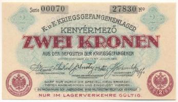1916. Kenyérmező / Hadifogolytábor 1916. január 15. 2K arab sorozat- és sorszámmal "00070 27830...