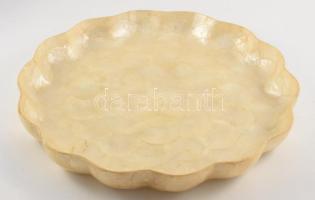 Shell asztalközép kínáló. Csiszolt kagylóhéjakból készített, d: 36 cm