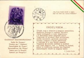 Igazságot Magyarországnak! K. Fazakas Sándor: Erdélyben... / Justice for Hungary! Hungarian irredenta propaganda, Treaty of Trianon. TCV card + "1938 KASSA VISSZATÉRT" So. Stpl (EK)