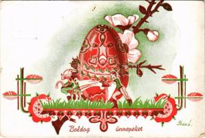 1942 Boldog Ünnepeket! / Hungarian irredenta Easter greeting art postcard s: Bozó (EB)