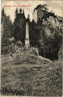 1912 Murány, Murányalja, Podmurán, Murán; Murány vára és Obeliszk. Fehér Dezső kiadása / Muransky hrad, Obelisk / castle, obelisk (EB)