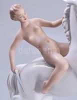 Wallendorf lovas amazon. Biszkvit és mázas porcelán, jelzett, hibátlan, 27x23 cm