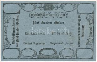 1806. 500G/10G hátoldali Formulare "Bécsi városi bankócédula" kék papíron T:AU,XF / Habsburg Monarchy 1806. 500 Gulden / 10 Gulden reverse Formulare "Wiener-Stadt Banco-Zettel" on blue paper C:AU,XF Adamo G44M