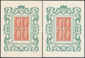 Liechtenstein 1965 Madonna Mi 449 2 db kisív, különböző lemezszámok (Mi EUR 120.-)