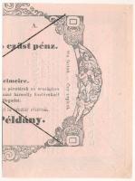 1849. 1Ft, hátoldalán 100Ft részlet "Almássy" német nyelvű formulare ívrész T:AU,XF hajtat...