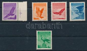 Liechtenstein 1934 Repülő, sasok fényes gumival Mi 143x-147x (Mi EUR 460.-)