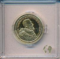 "1621-es lengyel arany 100 dukátos érmének jelzett utánverete" aranyozott Ag (10g/0.999/25mm) kapszulában, tanúsítvánnyal T:PP "Copy of the Polish gold 100 ducat from 1621." gilt Ag (10g/0.999/25mm) in capsule, with certificate C:PP