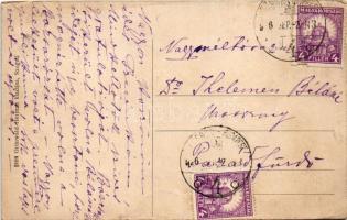 1926 Szeged, Felső-tanya, posta, távirda és vasútállomás. Grünwald Herman kiadása (ázott / wet damag...