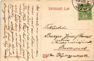 1910 Hévíz, fürdőház, fürdőzők. Marton Mór kiadása (EB)