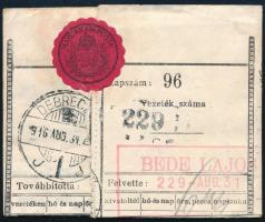 1916 Távirat a Királyhida, (Bruck a. d. Leitha) honvéd géppuskás tanfolyamról