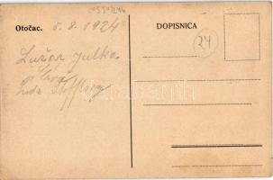 1924 Otocsán, Otocac; Trgovina Rudolf Vancina, Svratiste / shop, inn (EK)