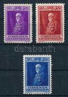 Liechtenstein 1933 I. Ferenc herceg Mi 122-124 (20Rp falcos / hinged, gumihibák / gum disturbances) (**Mi EUR 250.-)