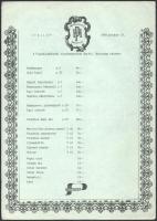 1961-1989 3 db régi étlap Körúti söröző, Hotel Palace stb