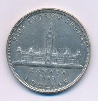 Kanada 1939. 1D Ag "VI. György" T:XF kis ph. Canada 1939. 1 Dollar Ag "George VI" C:XF small edge error Krause KM#38