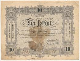 1848. 10Ft "Kossuth bankó" "AH. 5293 28" T:F,VG beszakadások, folt Adamo G111