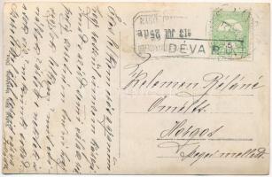 1913 Déva, kastély, "pipázó", szalon, festmény, belső. Vadnai Béla kiadása / castle, smook...