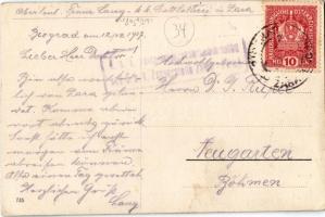 1917 Biograd na Moru, Tengerfehérvár, Zaravecchia; parish church's tower (EK)