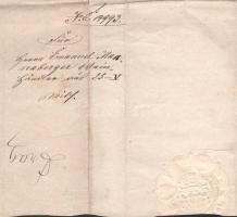 1860 Prága, hivatalos okmány 60+12kr illetékbélyeggel + papírfelzetes viaszpecséttel