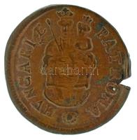 1706K-B Rézpoltúra "II. Rákóczi Ferenc" Körmöcbánya (2,37g) T:XF kitörés Hungary 1706K-B Poltura Cu "Francis II Rákóczi" Kremnitz / Kremnica (2,37g) C:XF crack Huszár: 1549., Unger II.: 1139.a