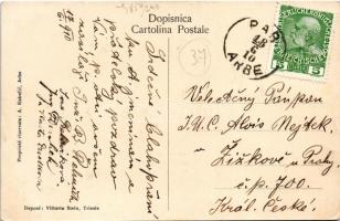 1910 Rab, Arbe; church, courtyard with painter (EK)